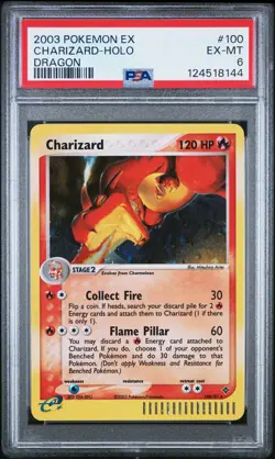 2003 POKEMON EX DRAGON #100 CHARIZARD-HOLO PSA 6 - Image 1