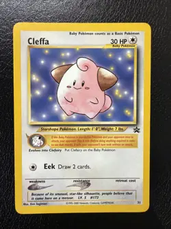 Cleffa 31/53 Wotc Black Star Promo Regular Pokemon LP - Image 1