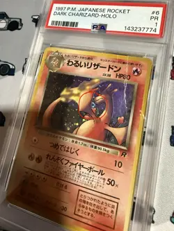 1997 POKEMON JPN ROCKET #6 DARK CHARIZARD-HOLO PSA 1 WITH SWIRL - Image 4