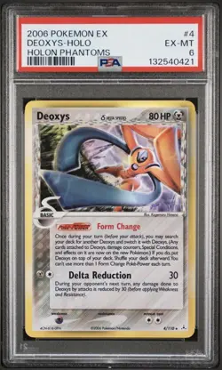 2006 POKEMON EX HOLON PHANTOMS #4 DEOXYS-HOLO Graded PSA 6 - Image 1