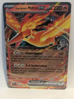 Pokemon Destined Rivals Team Rocket's Moltres EX 031/182 NM - Image 1