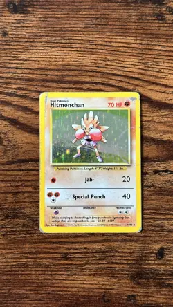 Pokemon Base Set Hitmonchan 7/102 1999 WOTC Holo Rare English Heavy Play - Image 1