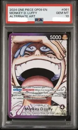2024 One Piece OP09 EN Alternate Art #061 Monkey D. Luffy PSA 10 GEM MINT - Image 1