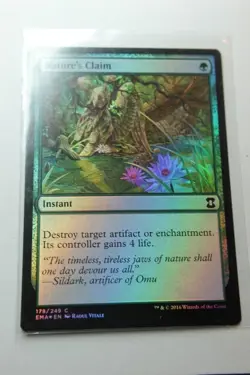 MTG Nature's Claim x1-Foil -Eternal Masters-Lightly Played - Image 1
