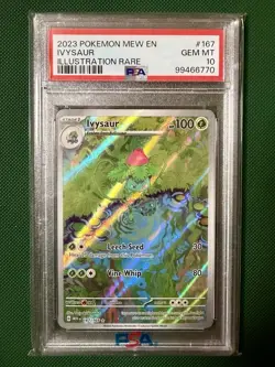 Pokemon Ivysaur 167/165 Scarlet & Violet 151 Illustration Rare Holo PSA 10 - Image 1