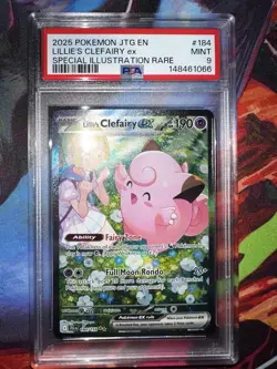 2025 POKEMON JTG EN-JOURNEY TOGETHER #184 LILLIE'S CLEFAIRY EX PSA 9 - Image 1