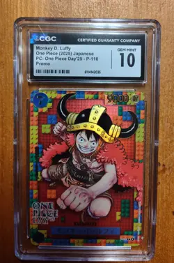 2025 One Piece Monkey D. Luffy One Piece Day'25 P-110 Promo JPN CGC 10 Gem Mint - Image 1