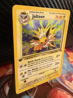 Jolteon 1st Edition Holo 4/64 Jungle WOTC 1999 Pokemon Card MP+ Vintage - Image 3
