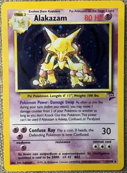 Alakazam 1/130 Base 2 Set Holo Unlimited Rare Pokemon Card TCG (LP) - Image 1
