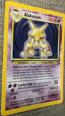 Alakazam 1/130 Base 2 Set Holo Unlimited Rare Pokemon Card TCG (LP) - Image 2