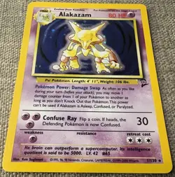 Alakazam 1/130 Base 2 Set Holo Unlimited Rare Pokemon Card TCG (LP) - Image 4