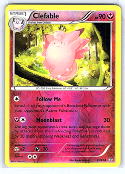 Clefable [Reverse Holo] 51/83 Generations LP Pokemon Card - Image 1