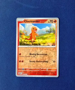 Pokemon Card Charmander Pokemon 151 Reverse Holo 004/165 Near Mint - Image 1