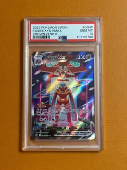 Deoxys VMAX PSA 10 Pokemon Card GG45 Crown Zenith 2023 English Alternate Art - Image 1