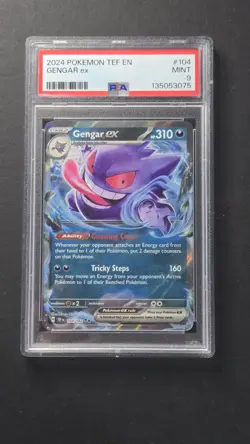 PSA 9 Gengar EX 104/162 Temporal Forces Ultra Rare Pokemon 2024 - Image 1