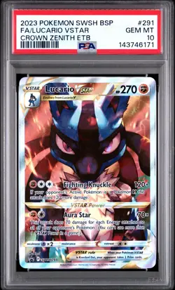 PSA 10 LUCARIO VSTAR SWSH291 BLACK STAR PROMO CROWN ZENITH ETB POKEMON 😍 - Image 1