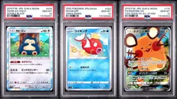 PSA 10 SEQ snorlax magikarp dedenne Kanahei #076 #020 #175 Pokemon Japanese - Image 1