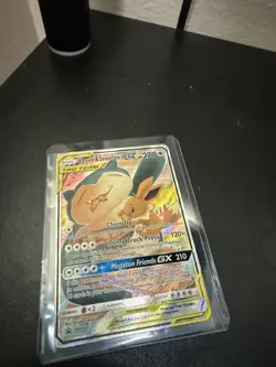 2019 POKEMON SM BLACK STAR PROMO #SM169 FULL ART/EEVEE & SNORLAX GX - Image 1