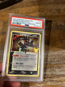 POKEMON 2021 Celebrations ETB GRENINJA Gold Star Promo #144 PSA 8 with Swirl - Image 1