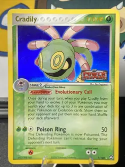 Pokemon TCG Cradily 7/108 Power Keepers Reverse Holo Rare Stamped - Image 1