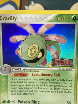 Pokemon TCG Cradily 7/108 Power Keepers Reverse Holo Rare Stamped - Image 3