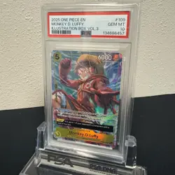 2025 ONE PIECE PROMOS ILLUSTRATION BOX VOL.3 #109 MONKEY D. LUFFY PSA 10 - Image 1