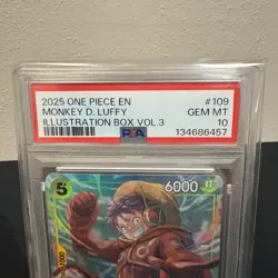 2025 ONE PIECE PROMOS ILLUSTRATION BOX VOL.3 #109 MONKEY D. LUFFY PSA 10 - Image 4