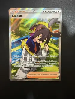 Pokemon TCG Kieran Trainer Supporter Card 206/167 Holo Rare - Image 1