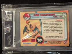 1999 TOPPS POKEMON TV CHARIZARD card # 06 PSA 7 Nm BLACK LABEL TCG - Image 2