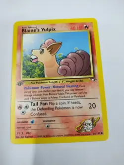 MINT Pokemon Card - Blaine's Vulpix Gym Heroes 1st Edition 65/132 Common WOTC - Image 1