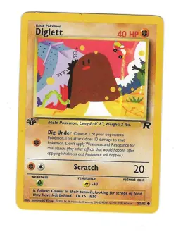2000 Pokemon Team Rocket 1st First Edition Diglett #52/82 - Image 1