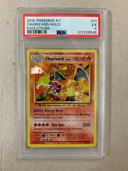 2016 POKEMON XY EVOLUTIONS CHARIZARD HOLO #11 PSA 5 - Image 1