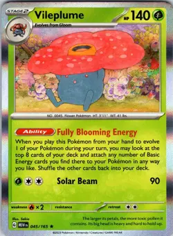 Vileplume 045/165 Deck Exclusives Pokemon NM Normal - Image 1