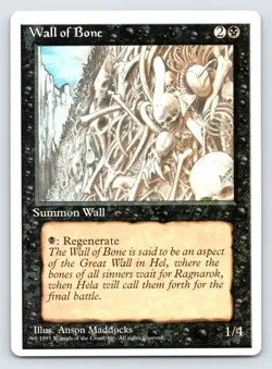 Wall Of Bone MTG Alternate 4th Edition Magic The Gathering Uncommon 95 NM - Image 1