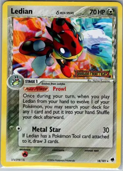 Ledian (Delta Species) 18/101 Reverse Holo Dragon Frontiers - Pokemon Card - NM - Image 1