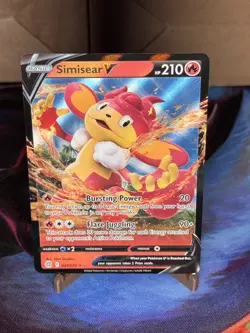 Pokemon TCG Simisear v Ultra Rare Brilliant Stars Card #27/172 - Image 1