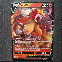 Entei V 22/172 Pokemon Brilliant Stars Rare V Near Mint Card (NM) 1 - Image 1