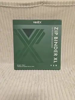 Vault X Zip Binder XL Green 12 Pocket 624 Card Album 13.6x13 Trading Card Binder - Image 1
