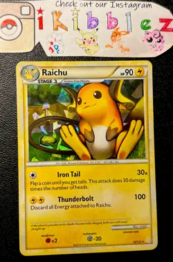 Raichu 10/123 LP Shatter Holo Foil Vintage Pokemon Card. Free Tracked Shipping! - Image 1