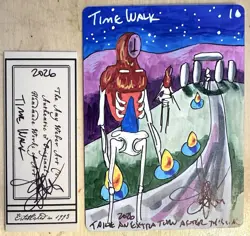 MTG Time Walk Regular Mtg Card Back Sketch Art Amy WEBER Magic - Image 1