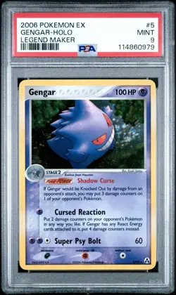 PSA 9 GENGAR 5/92 | Legend Maker Holo Graded English Pokemon Card - Image 1