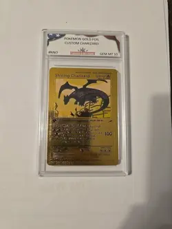 Pokemon Shining Charizard HP 100 Gold Foil Fan Art Card 107/105 1st Edition - Image 1