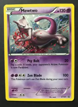2 X Mewtwo XY PROMO XY100 XY101 RARE HOLO Shiny Pokemon Card Near Mint - Image 3