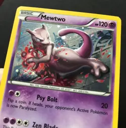 2 X Mewtwo XY PROMO XY100 XY101 RARE HOLO Shiny Pokemon Card Near Mint - Image 4
