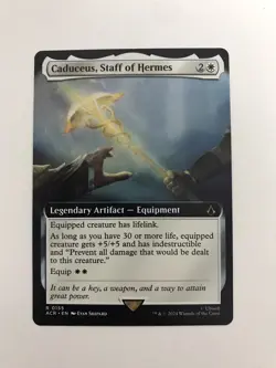 Caduceus Staff of Hermes Extended Borderless MTG Magic Gathering Card Mint ACR - Image 1