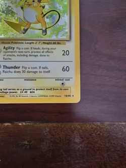 Raichu 14/102 Holo Base Set - Pokemon Card - LP - Image 4