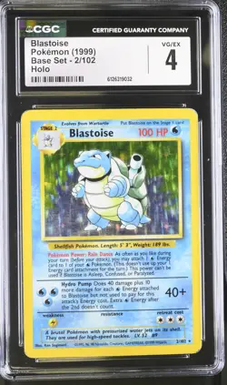 CGC 4 Blastoise 1999 Base Set 2/102 Holo Pokemon Card - Image 1