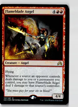 Flameblade Angel 157 Foil Rare Shadows over Innistrad Magic: The Gathering LP - Image 1