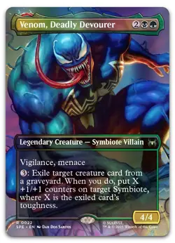 Venom, Deadly Devourer (Borderless) #22 (Foil) (NM) Spider-Man SPE Magic MTG - Image 1