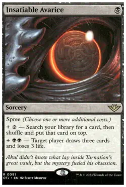 MTG #91 Insatiable Avarice Outlaws of Thunder Junction Regular - Image 1
